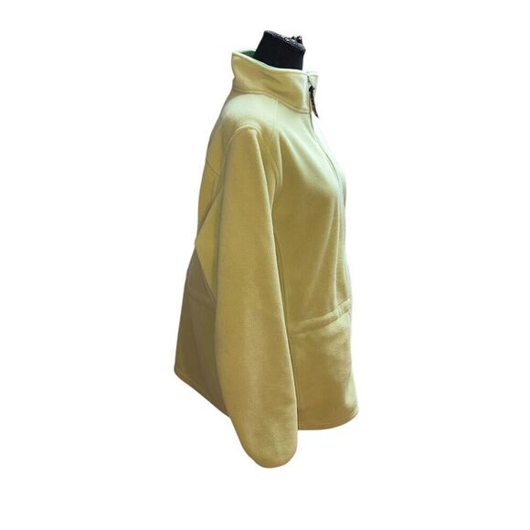 L.L. Bean woman’s large fleece lime green full zip sweater jacket - Picture 2 of 5